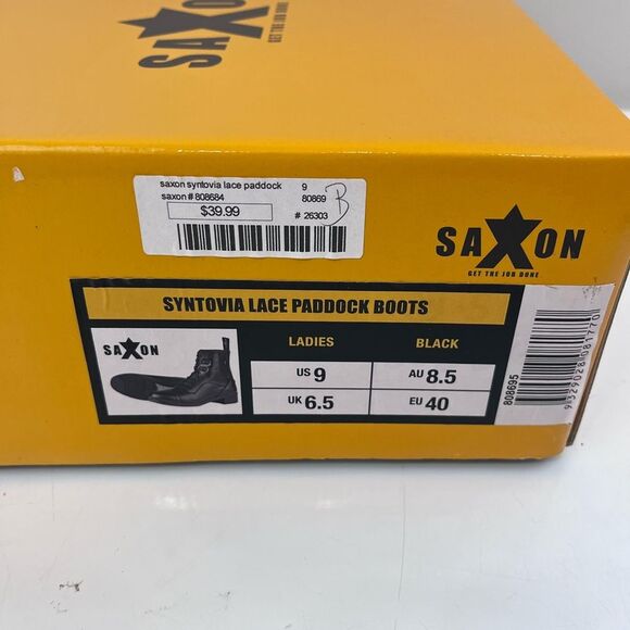 Saxon Syntovia Lace Equestrian Paddock Boots Black Womens 9 - Picture 3 of 9